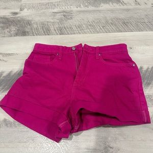 Pink jean shorts